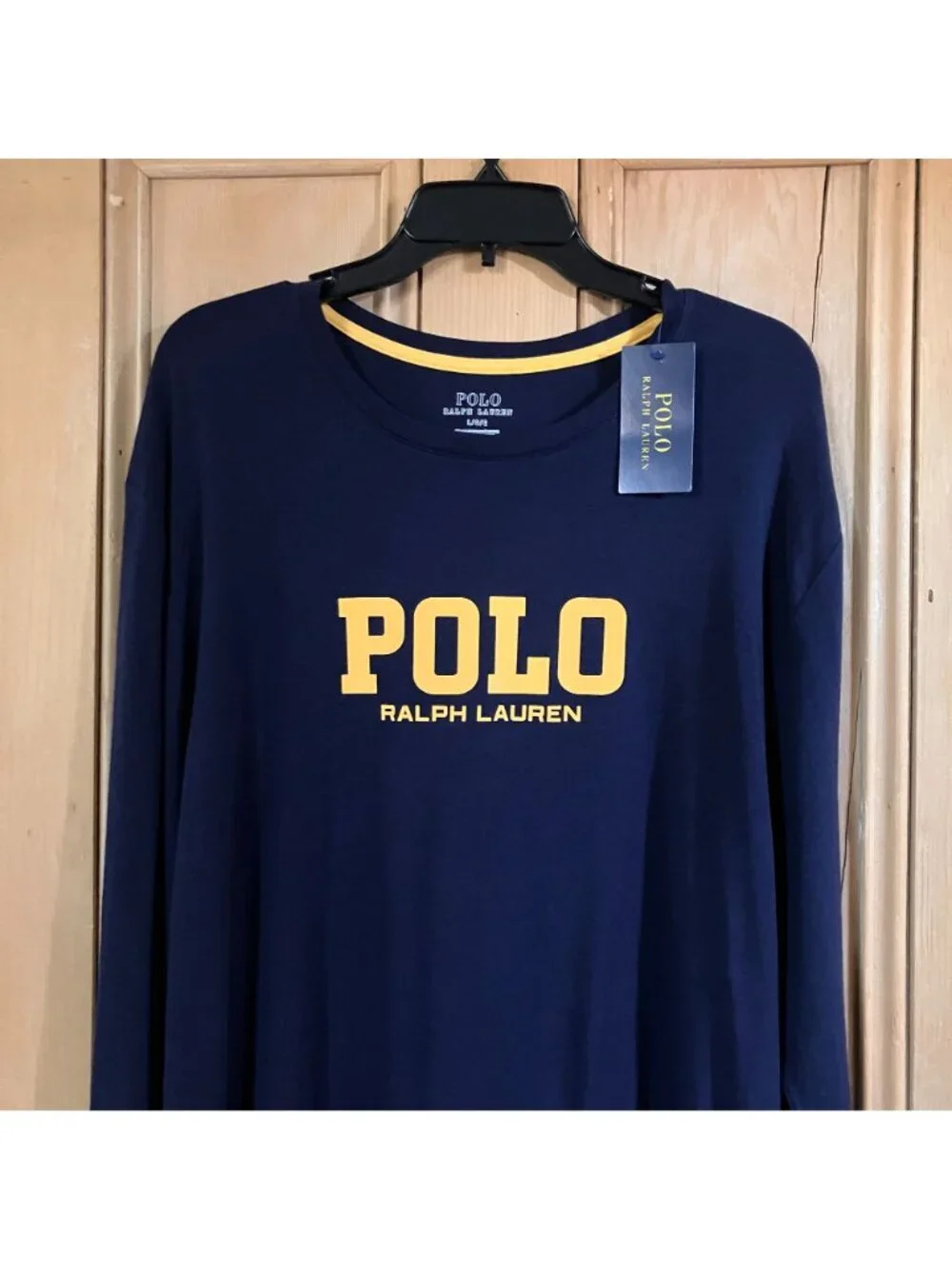 Polo Ralph Lauren Mens Polo Logo Long Sleeve Crew T-Shirt Size Large Blue AN NWT